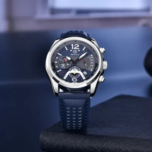 H885623a86e5d4ab8848b3520f39e4d6fS_602b3302-1505-41cd-86a4-24fc196d177d BENYAR 5171M Chronographe Montre-bracelet de luxe pour homme Quartz.