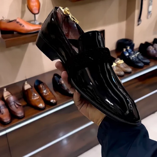 Luxe Edition Patent Whole-cut Tux Moccasins