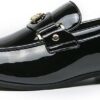 Santimon - Mocassins en Cuir à Motif pour Hommes