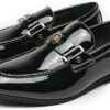 Santimon - Mocassins en Cuir à Motif pour Hommes