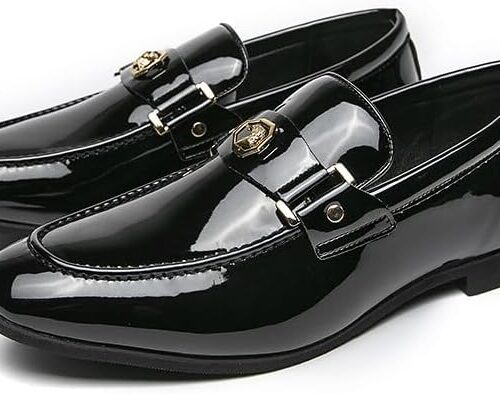 Santimon - Mocassins en Cuir à Motif pour Hommes