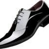 Chaussures vernies pour homme - Confortables - En cuir