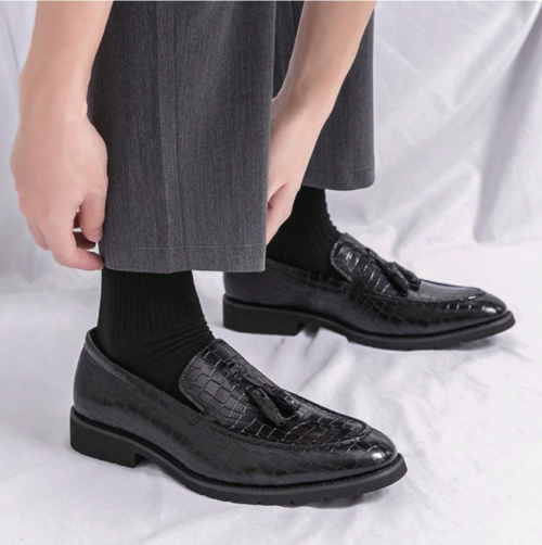 Capture d'écran 2025-01-02 103221 Mocassins en Cuir à Pampilles pour Homme, Chaussures Simples et Pointues