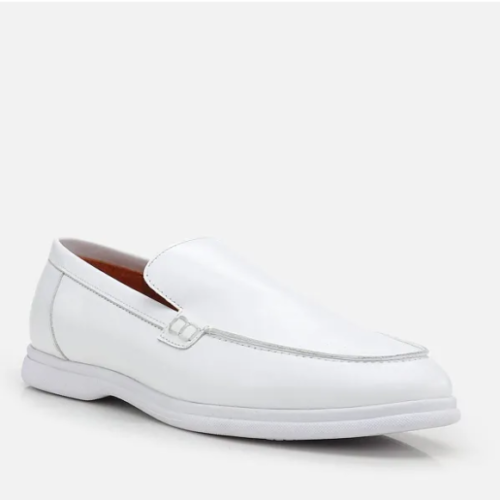 Mocassins Homme Blancs à La Mode – Élégance et Confort au Quotidien